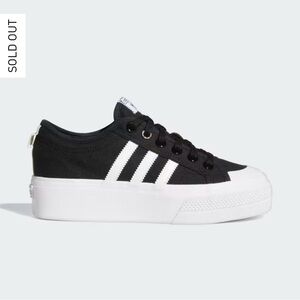 Adidas Nizza Black and White Platform Shoes